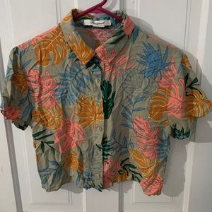 Tropical Cropped Button-up